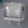 Wall Mounted Soap Box Self Draining Dustproof Wall Soap Holder Tray with Lid Hooks for Bathroom