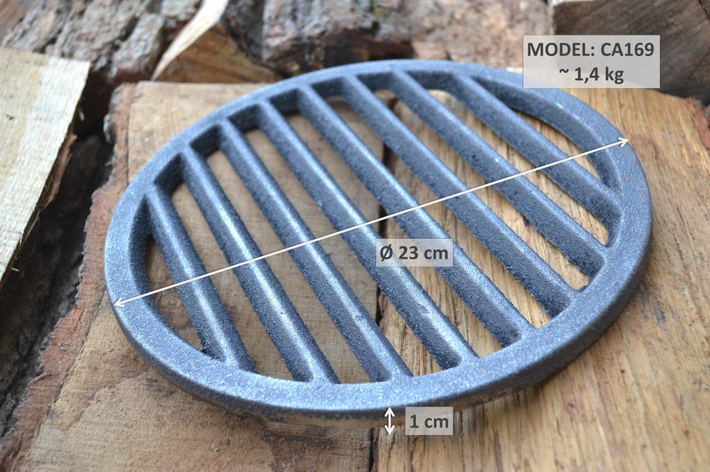 Ca169 - 23 Cm - Okrągły Ruszt Żeliwny Do Pieca, Kominka, Kuchni