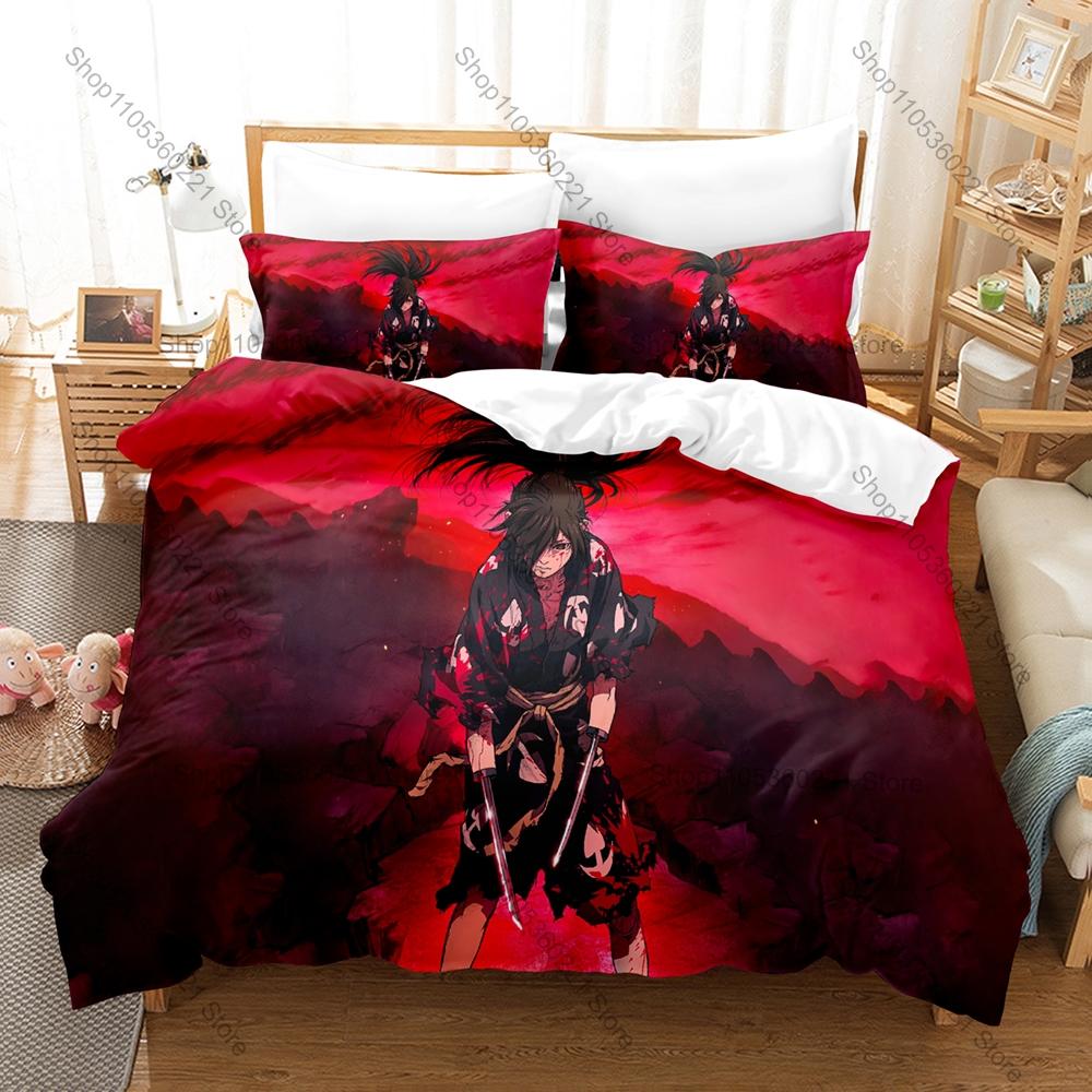 Cool Hyakkimaru Dororo Dark Feudal Japan Samurai Demon Hunting Historical Anime HD Print Bedding Set Duvet Cover + 2 Pillowcases