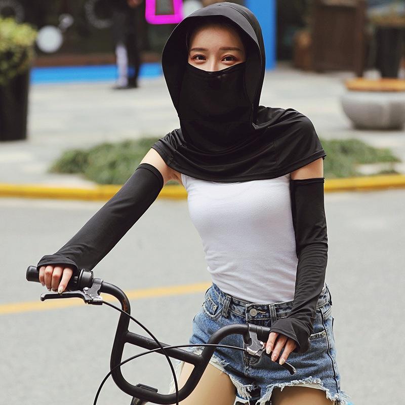 New Spring and Summer Hat Female Breathable Sunscreen Sun Hat Cap Cap Riding Outdoor Folding Mesh Ba