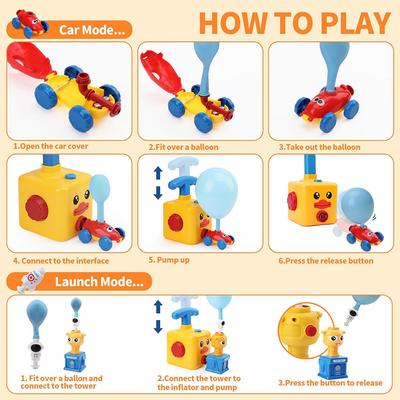Balloon Launcher Car Toy Set,Balloon Powered Car for Party Supplies Balloon Pump