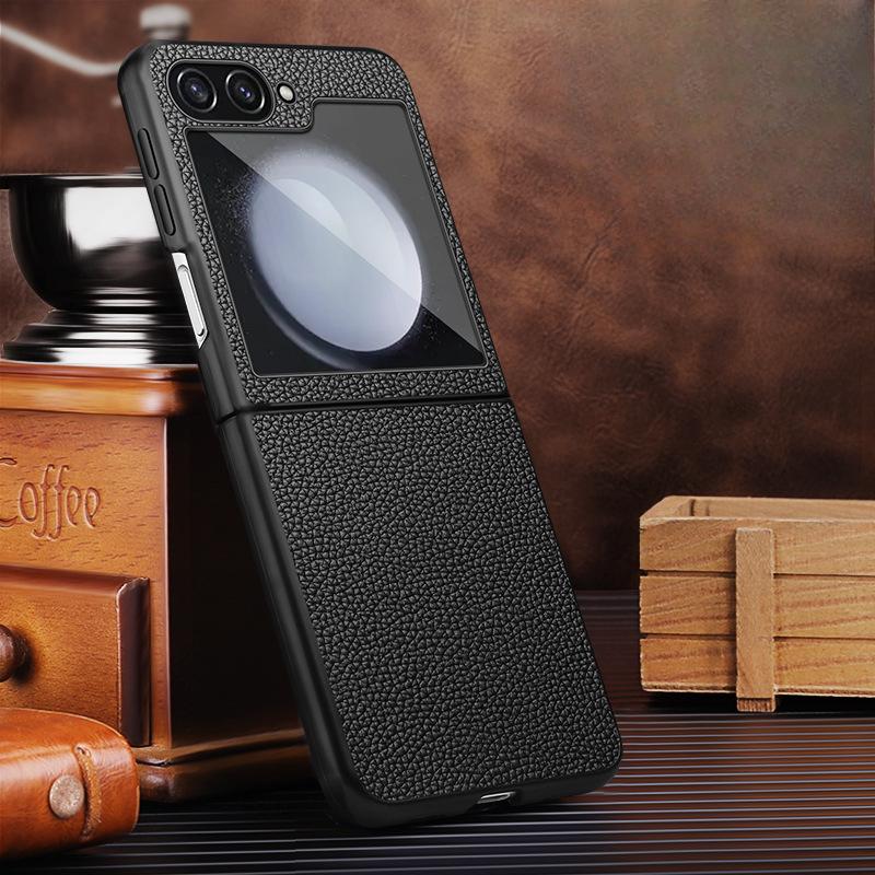 

Подходит для чехла для мобильного телефона Samsung Zflip6 Складной экран Flip5/4 Кожаный Fold5 Полностью закрывающий W23 Бизнес W24 Кожаный чехол Samsung Z Flip 6