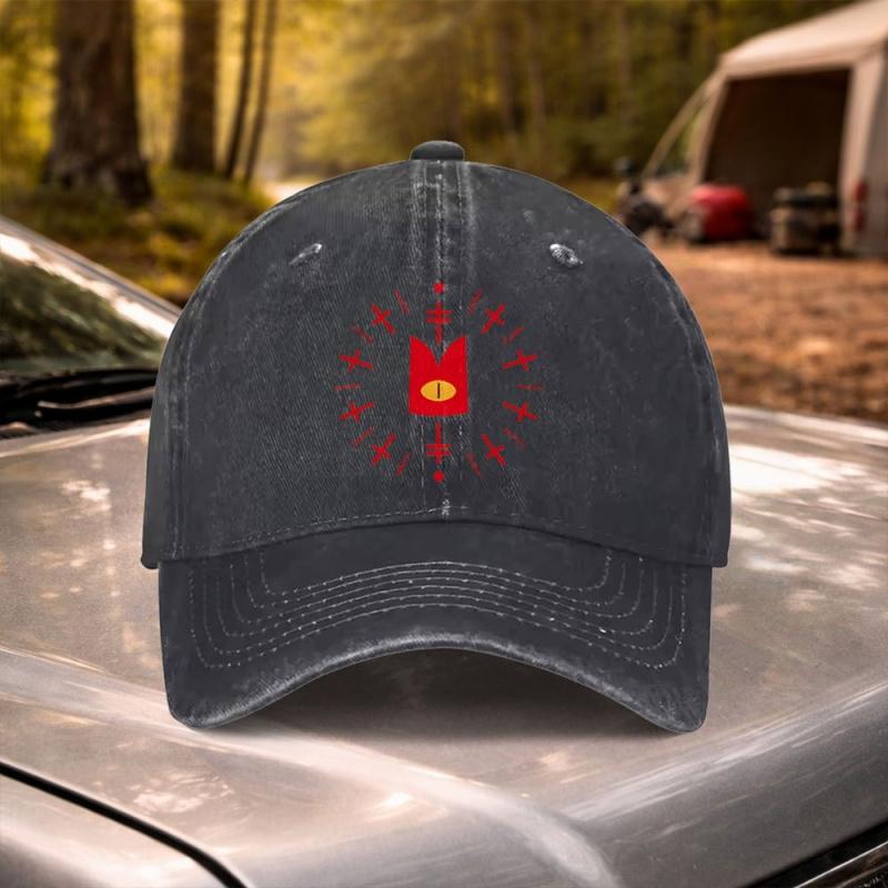Cult Lamb Game Retro Washed Baseball Cap Adjustable Unisex Hat for Festivals Weddings Cycling Camping Travel