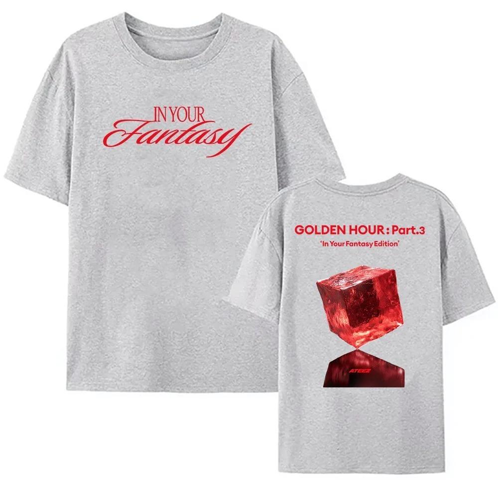 GOLDEN HOUR _ Part.3 In Your Fantasy Edition T-shirt ATEEZ Boys Band Korean Style Tshirts Unisex Streetwear Fashion Women Tees