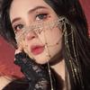 Chinese Style Face Curtain Fringed Forehead Headbands Ancient Hair Jewelry Face Decorative Mask for Stage Dancer