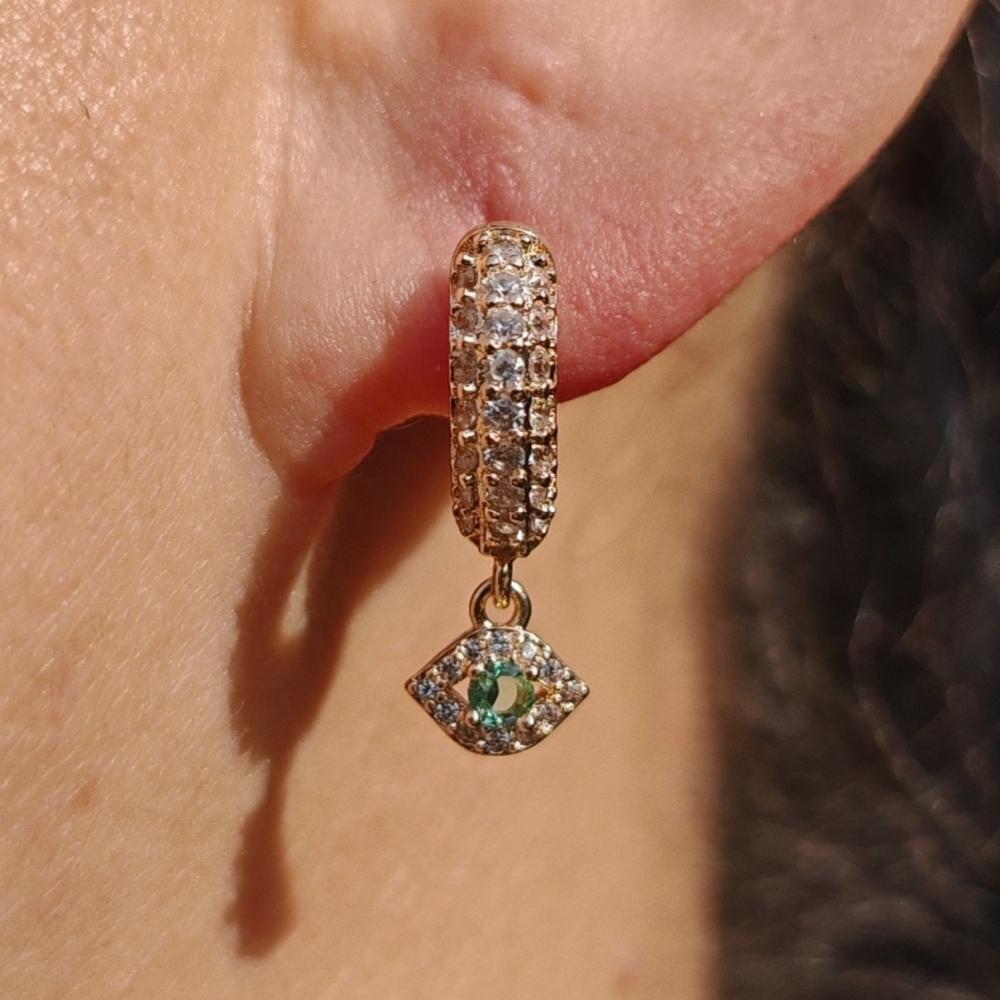 Fashion Eye Dangle Earrings for Women Cubic Zirconia Daily Jewelry Party Accessories