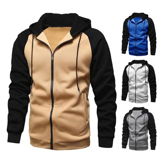 

Осеннее пальто с длинными рукавами, термостойкий шнурок, мужское весеннее пальто с цветными блоками для повседневной носки