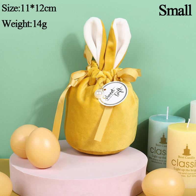 Velvet Easter Bunny Rabbits Bags Cute Bunny Gift Packing Bags Dropshipping Rabbit Chocolate Candy Bags Wedding Birthday Party