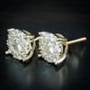Full of Zircon Stud Earrings, Popular Hip-hop Four-claw Round Earrings, Simple Commuter Versatile Women's Earrings