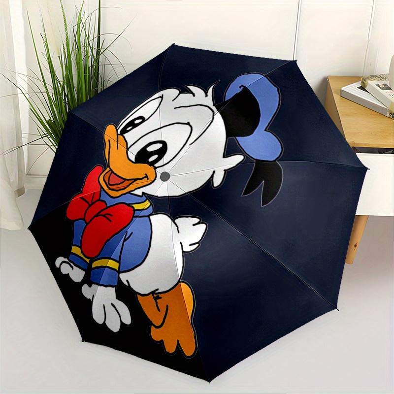 1pc The Small Donald Duck Automatic Opening and Closing Umbrella - Small Umbrella Suitable for Various Occasions, Portable 3-Fold Small Umbr