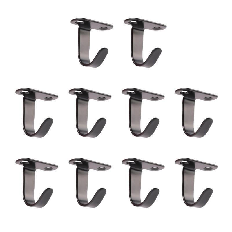 Pack of 10 Black Stainless Steel Hooks for Garage or Closet Metal Ceiling Hook top sale