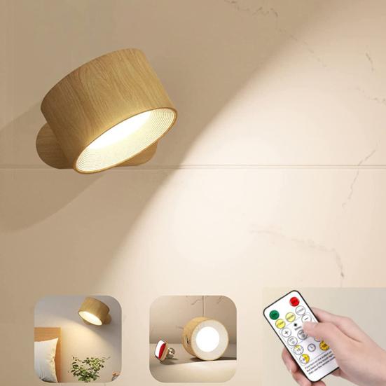 Wireless Wall Lamp with Remote Control Dimmable Easy Installation USB Rechargeable Wall Mounted Sconces LED Wall Light