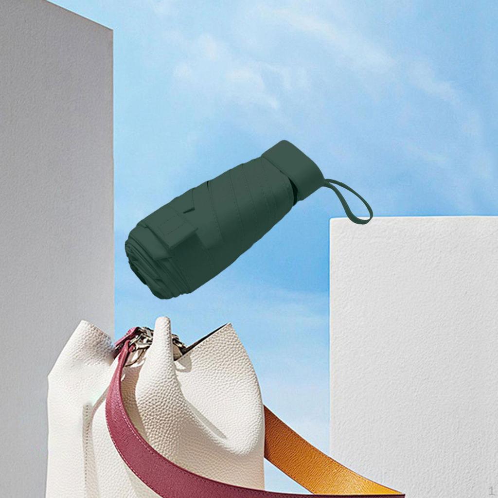 Compact 6-rib Folding Umbrella, Water Resistant, Ideal for Travel And Outdoor Use