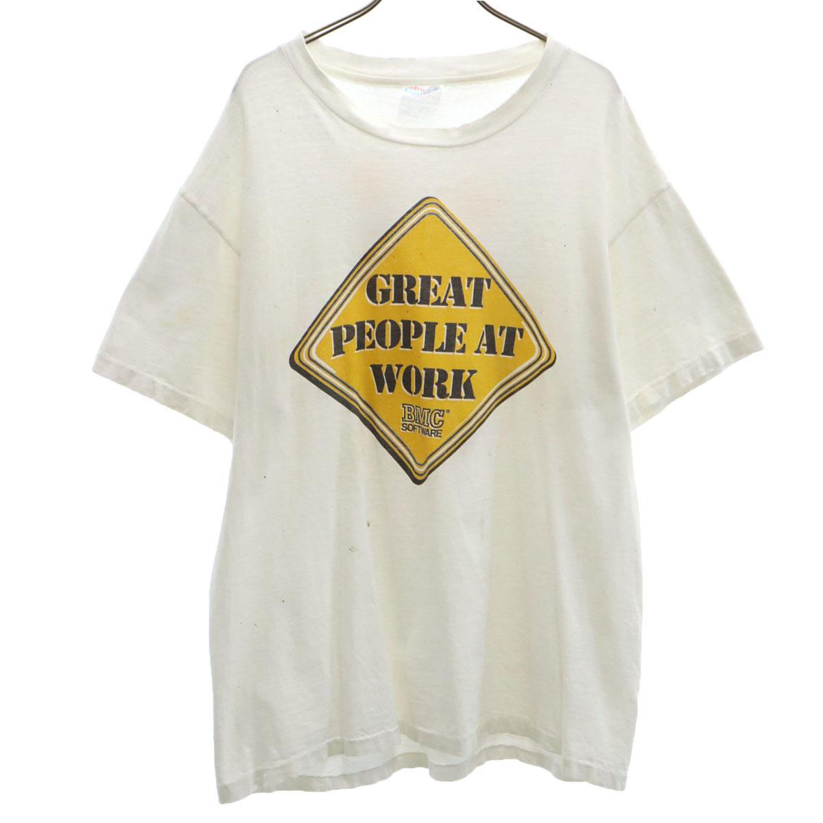 

Hanes 90s Old Short sleeve T-shirt L white Single stitch Men s Used