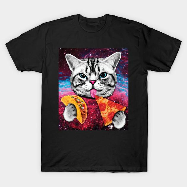 

Men Black Print T-shirt Taco Cat No-Cut Transfer Paper Print Cotton Tshirt S чорний