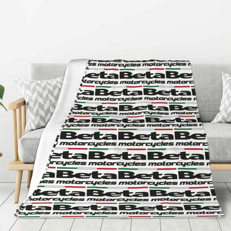 Custom Betas Motorcycles Racing Logo Blankets Warm Flannel Throw Blanket for Bedding Couch Quilt