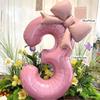 40inch Pink Digital Bowknot Bow Aluminum Foil Balloons for Girls Wedding Birthday Party Decor Number Party Photo Props Supply