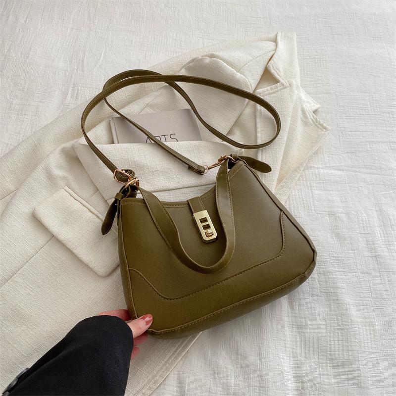 2024 Spring New Simple Commuter Bag Street Fashion Shoulder Bag Pu Material