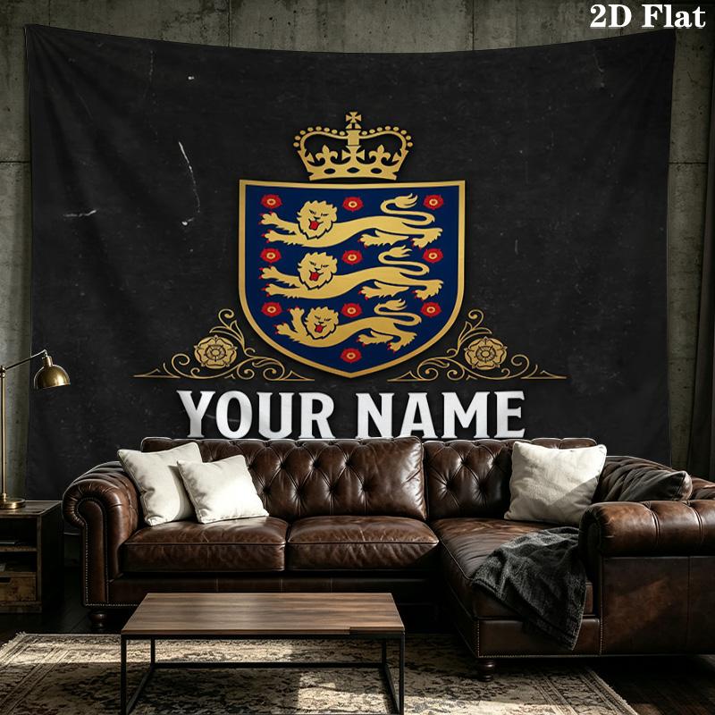 Custom Name England national team Printed Tapestry – Wall Hanging for Bedrooms, Dorms, and Home Decor