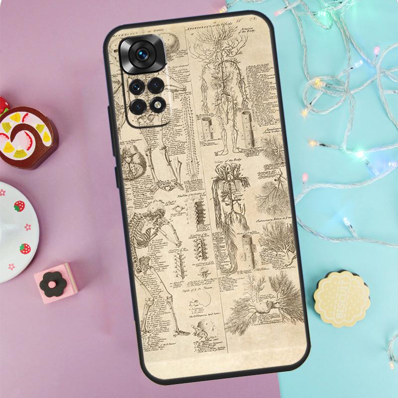 Medical Human Anatomy Case For Xiaomi Redmi Note 10 11 12 8 9 Pro 8T 9S 10S 11S Cover For Redmi 10 9 12C 9C 10C