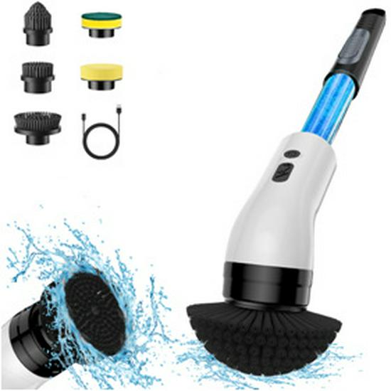9-in-1 Rechargeable Handheld Electric Cleaning Brush with High Torque and Ultra-Quiet Operation for Kitchen and Floor Use