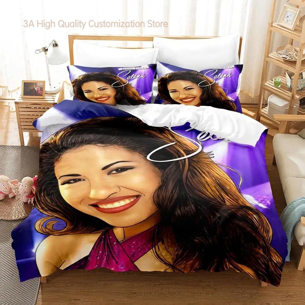 

Comforter Popular Selena Quintanilla Bedding Set Single Twin Full Queen King Size Bed Set Adult Boys Bedroom s Bed Comforter (quilt)-EU Single(135*200cm)3pcs