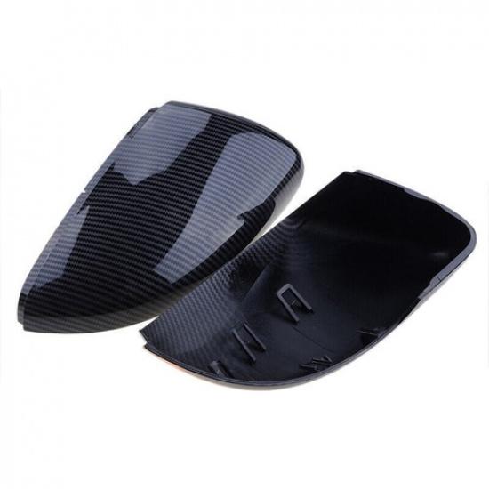 Carbon Fiber Black Side Mirror Cover Cap FOR VW Golf/GTI MK6 2010 2011 2012 2013