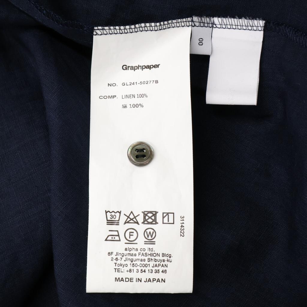 Graphpaper GL241-50277B Linen Smock Blouse / Linen Smock Blouse tops 00 NavyUsed