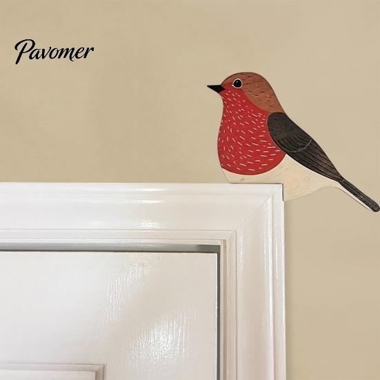 Easy Installation Corner Trim Bird Door Sign, Cute Wooden Hanging Ornament for Frame Snap in Furniture Accent Cabinet, Shape Wall Art Home,