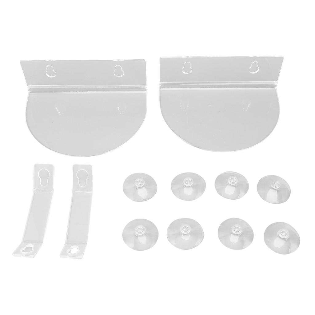 2pcs Acrylic Window Plant Shelves with Suction Cups Support Brackets Semicircular Window Sill Extender for Succulents