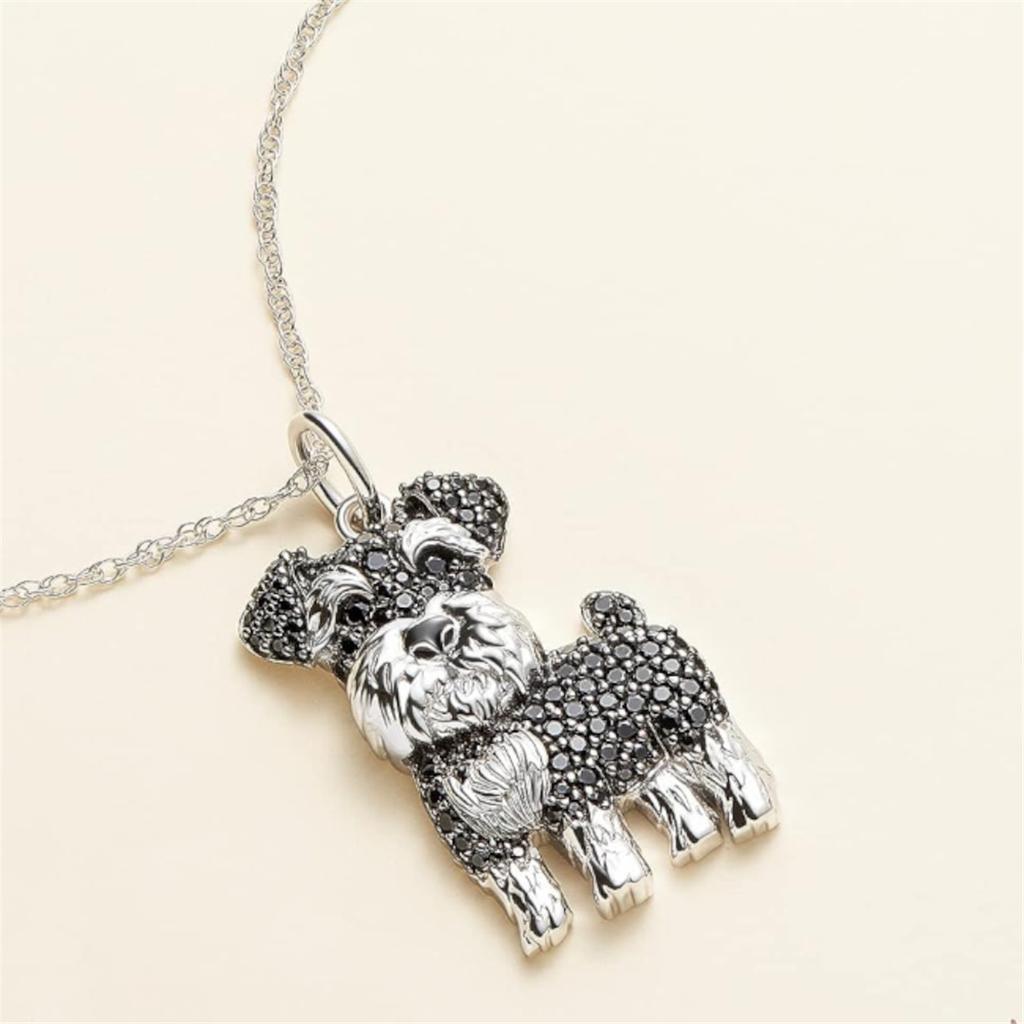 Exquisite and Cute Schnauzer Dog Pendant Necklace for Women Elegant Pet Puppy Jewelry Animal Accessories Dog Lovers Gift