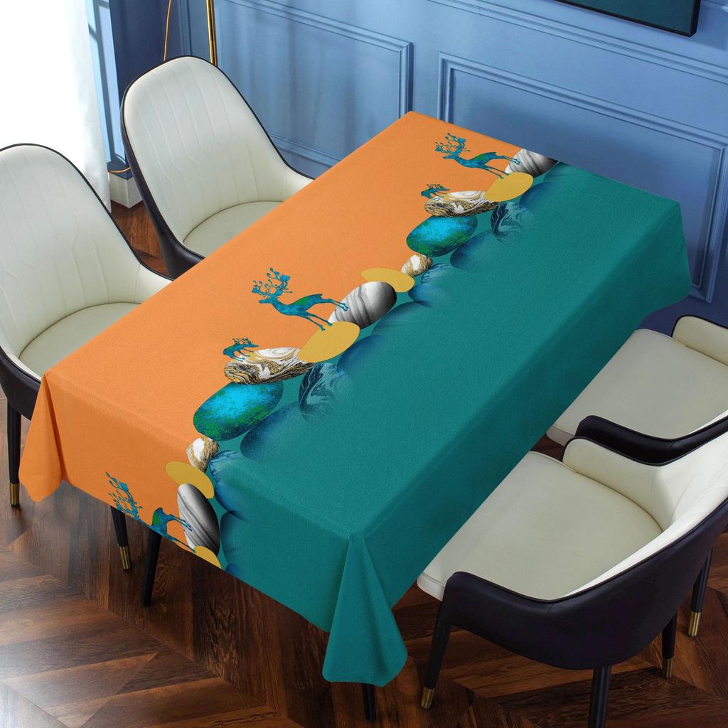 Light Luxury and High-end Home Tablecloth PVC Waterproof and Oil Resistant Rectangular Tea Table Cloth Dining Tablecloth