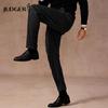 Zhuangji Herren Gebürsteter Twill Straight-Leg Freizeithose