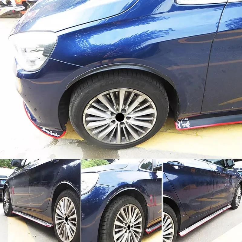 2pcs Universal Car Wheel Eyebrow Arches Lips Glossy Black 7m Auto Side Fender Flares Extension Protection