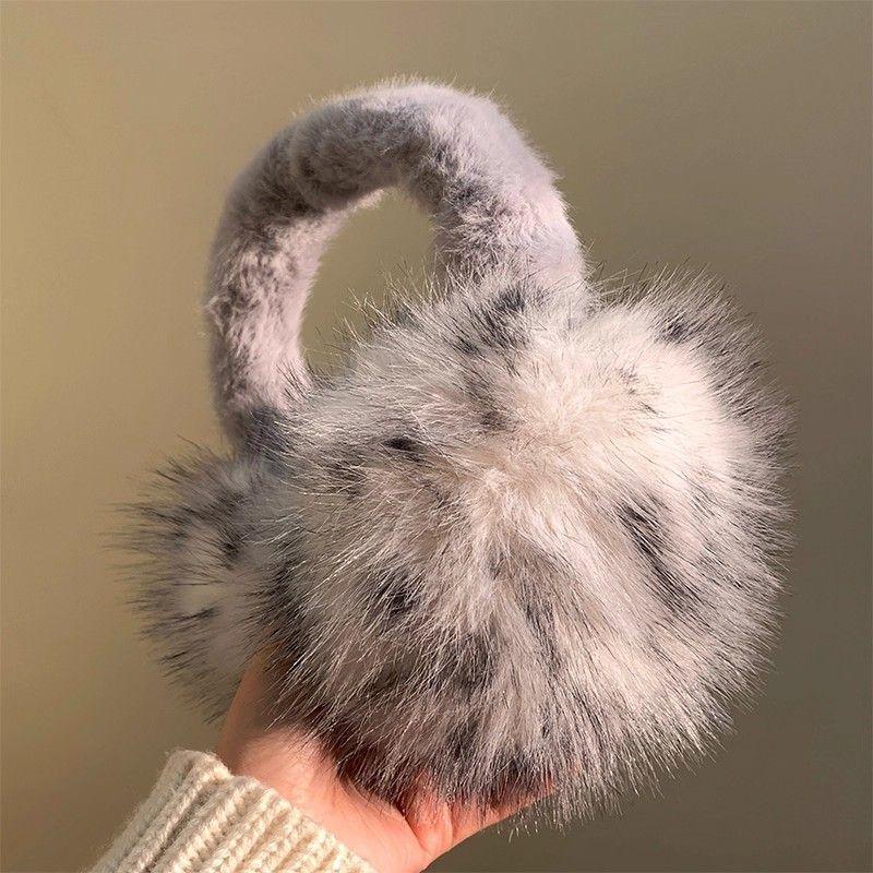 

Y2K Leopard Faux Fur Earmuffs Folded Winter Warm Thicken Anti-Freeze Ear Muffs Women Outdoor Cold Protection Ear-Muffs Ear Cover A2