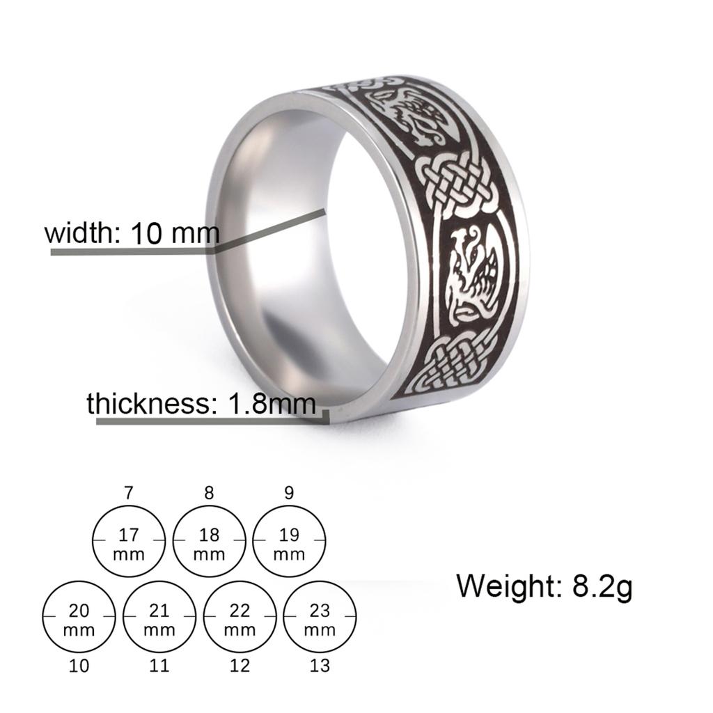 Punk Baum des Lebens Ring Edelstahl Vintage Wikinger Keltisches Knotenmuster Schmuck für Damen Herren Gothic Party Geschenk