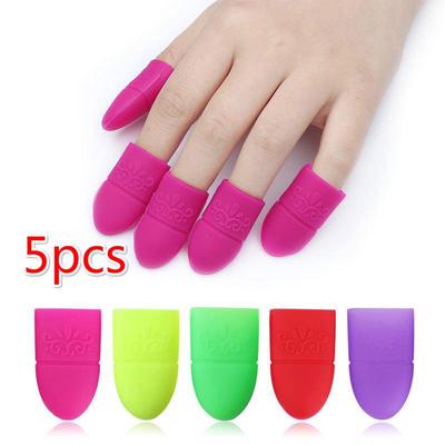 5pcs UV Gel Polish Remover Wrap Silicone Plastic Soak Off Cap Manicure Clean Varnish Nail Art Tool