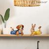 Self-adhesive Cartoon Animals Flowers Butterflies Switch Wall Stickers Puppy Kitten for Bedroom Living Room Home Decor