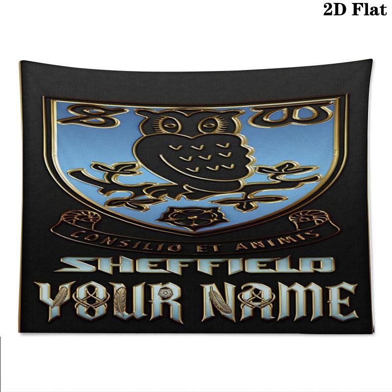 Sheffield Wednesday Football Club Nástěnná tapiserie s vlastním jménem Estetická nástěnná dekorace Potiskovaná látková přikrývka Dekorativní tapiserie do ložnice obývacího pokoje