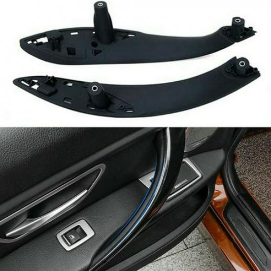 2PC Front Left & Right Inner Trim Door Pull Handle Black for BMW F30 F80 F31 F32