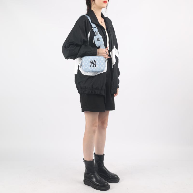 MLB Monogram Collection Polyester Combo Bag, Camera Bag, Crossbody Bag, Shoulder Bag Unisex Haze Blue White Casual