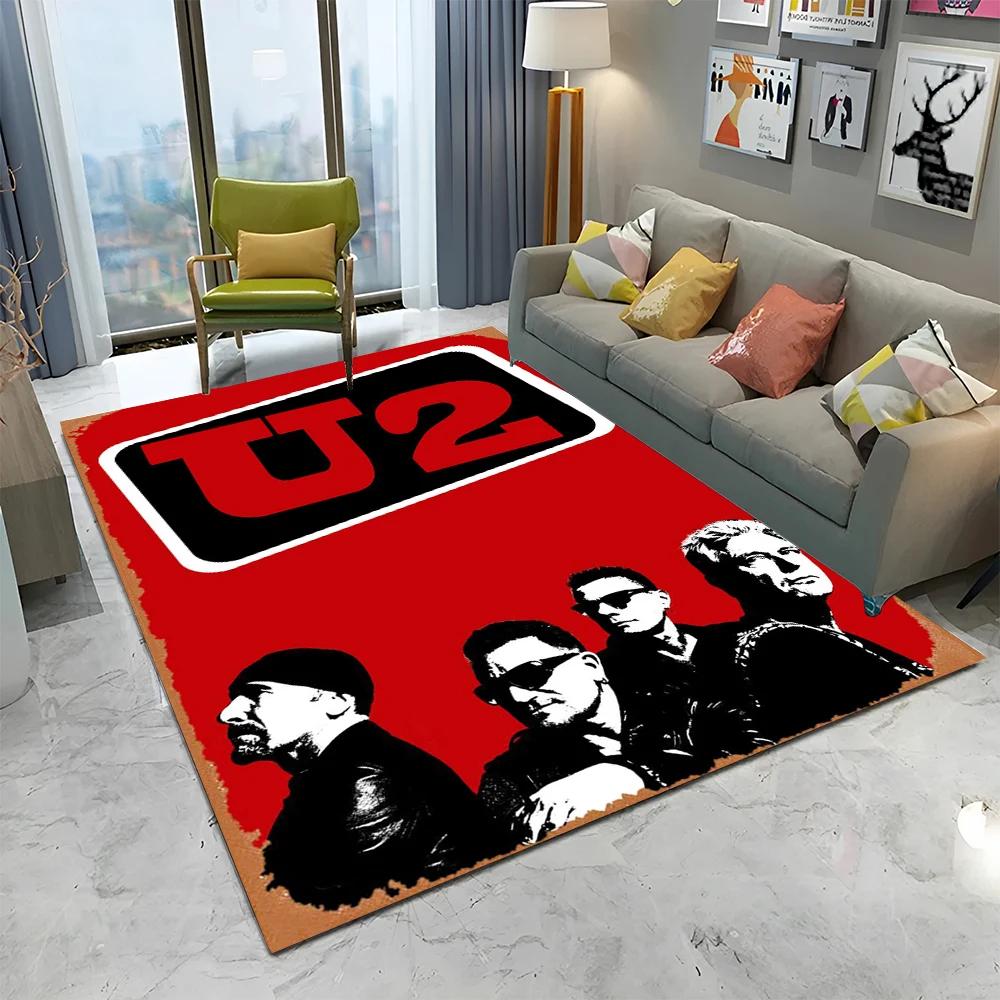 Tappeto Arazzo Stampa 3D U2 Rock Bang Bono, Tappeto per Soggiorno Camera da Letto Bambini Divano Zerbino Decorazione, Tappetino Antiscivolo per Bambini