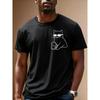 Minimally Drinking Cat Print Pattern Men Summer Cotton T-shirt Fashionable Comfortable Soft Breathable Casual Loose Versatile T-shirt