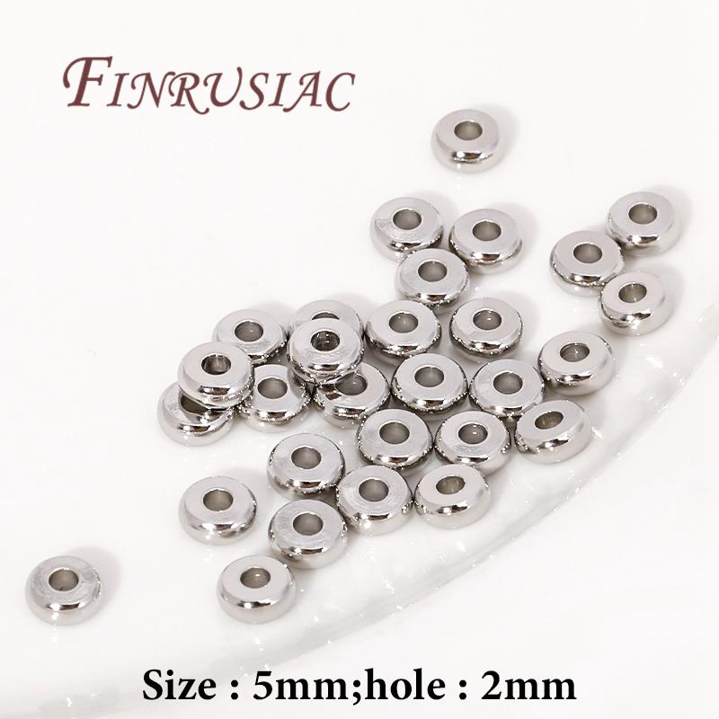 4/5MM Smooth Metal Separators Beads 18K Gold Plated Round Flat Spacer Beads Supplies For Jewelry,DIY Bracelets/Necklace Fittings