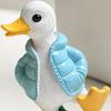 Duck Figurine Ornaments, Resin Cute Duck Sculpture with Down Jacket Desktop Decor for Home Office Car, Duck Miniature Scene Decoration
