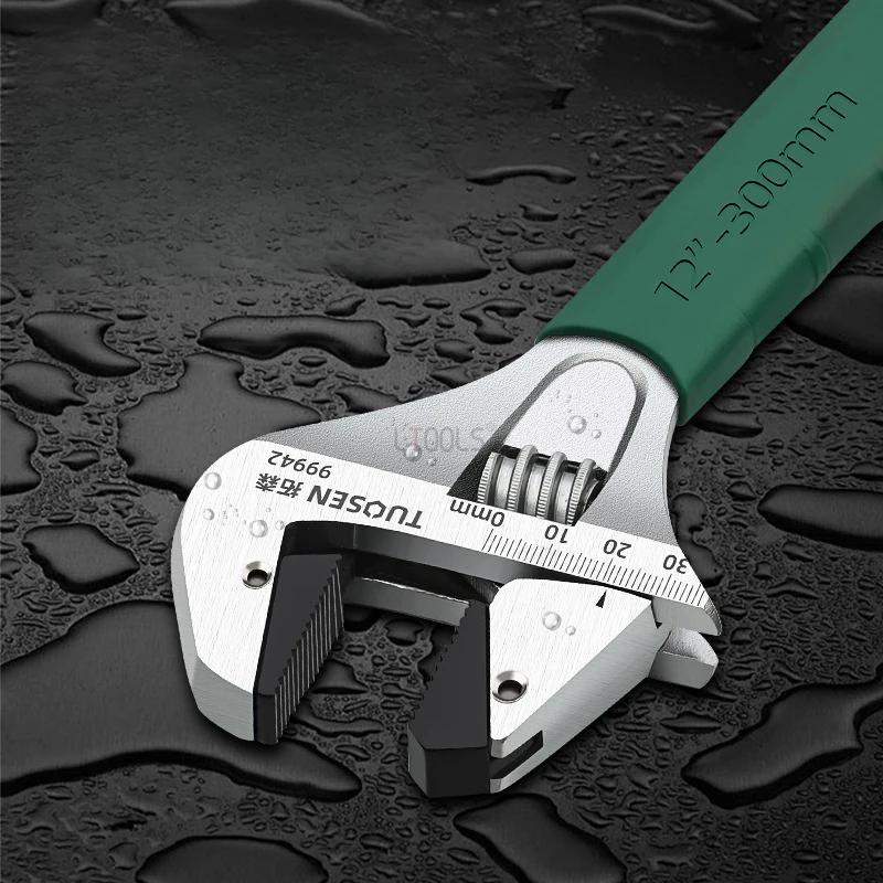 Adjustable Universal Wrench - Carbon Steel Electroplated with Durable Plastic Handle (Durable, High-Strength Hand Tool for Car)