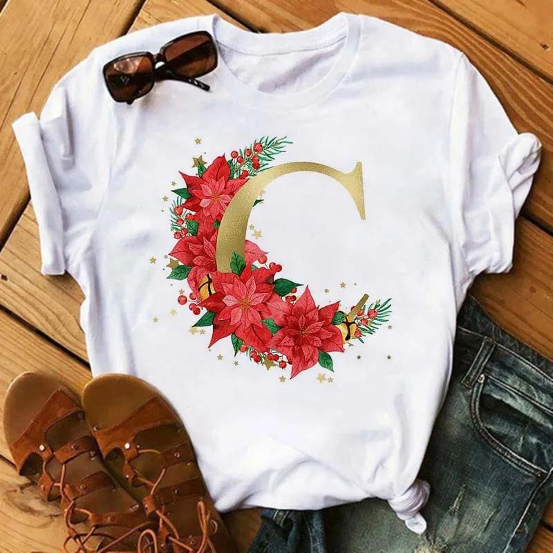 Custom Name Letter Combination Women's High Quality Printing Women Clothing Tops Goth Graphic T Shirts Kawaii Clothes Tee