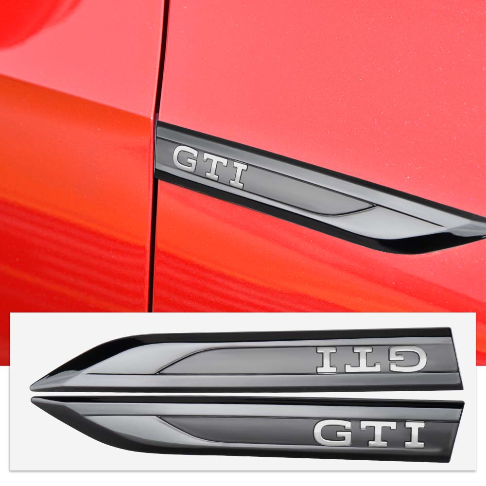AABIS1 3D ABS Side Wing Emblem Fender For Volkswagen Golf GTI GTD 7 MK6 JETTA POLO Tiguan Bora B7 Passat Accessorie Car Badge Styling
