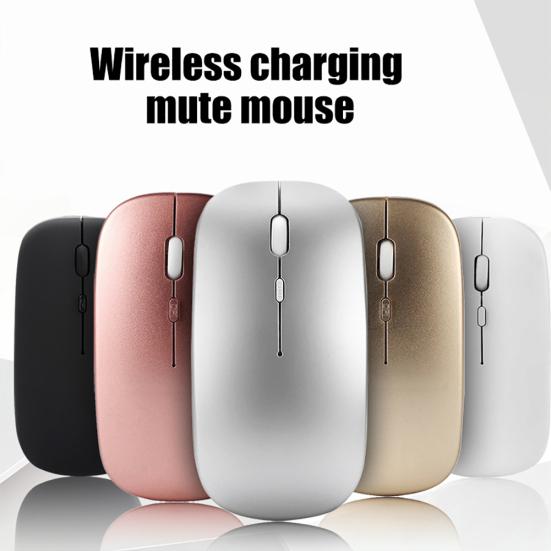 Universal Ultra-thin Rechargeable Mute Wireless Mouse for Notebook Computer PC
