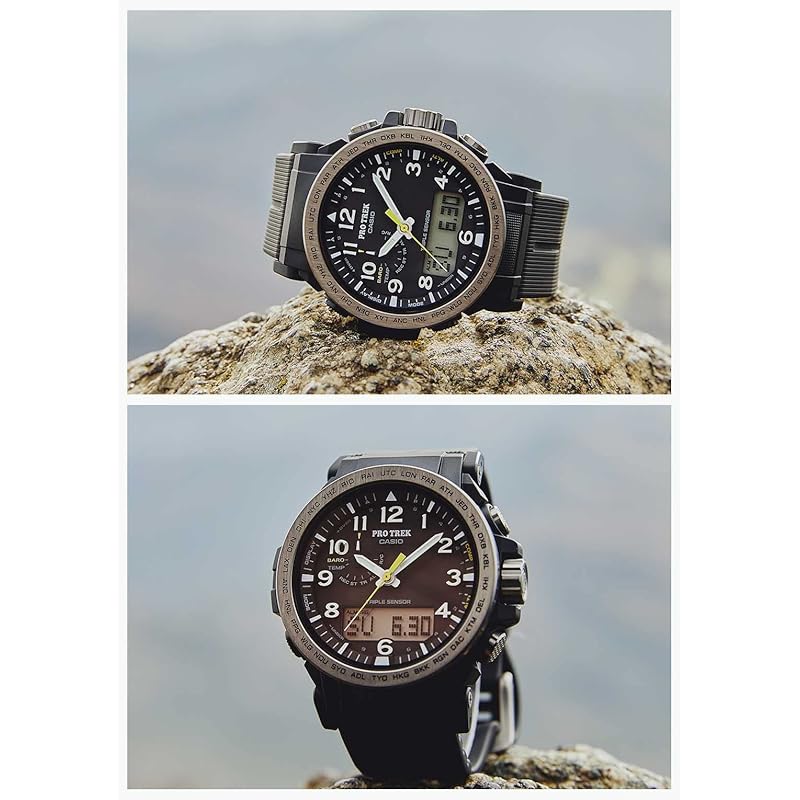 Casio Pro Trek Watch [Official Japanese Product] Climber Line Radio-Controlled Solar Watch Made with Biomass Plastic PRW-51Y-1JF Men's Black